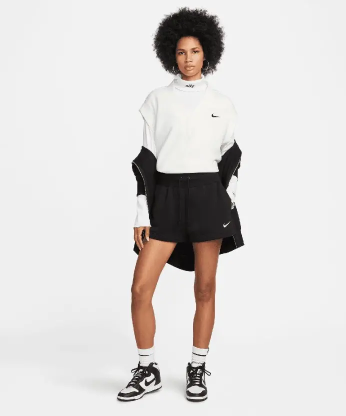 Resim Nike Sportswear Phoenix Fleece High-Waisted Loose Shorts