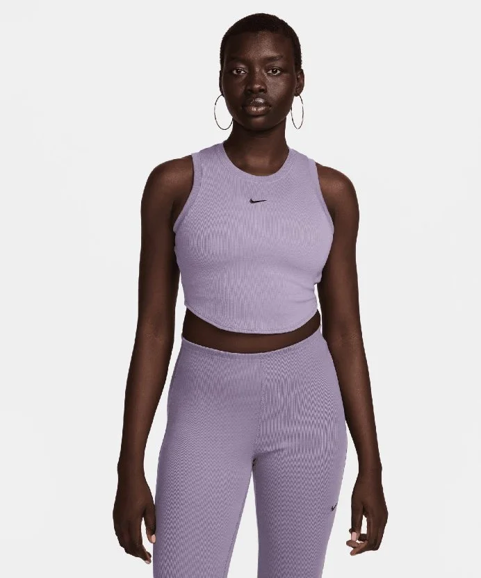 Resim Nike Sportswear Chill Knit Tight Cropped Mini-Rib Tank Top