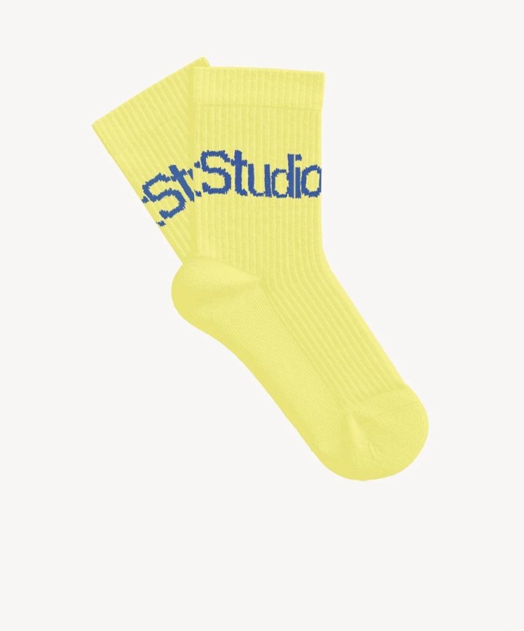 Resim Reflect Studio Ribbed Logo Socks Yellow