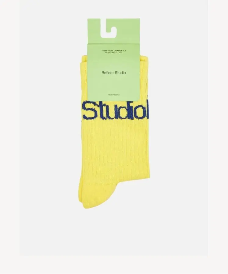 Resim Reflect Studio Ribbed Logo Socks Yellow