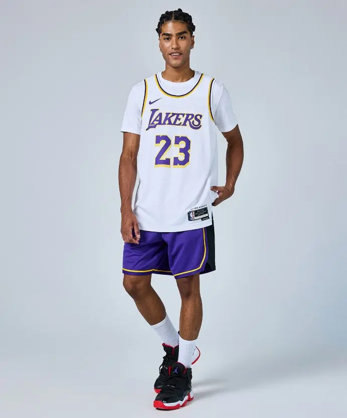 Resim Nike Los Angeles Lakers Statement Edition Dri-Fit NBA Swingman Shorts