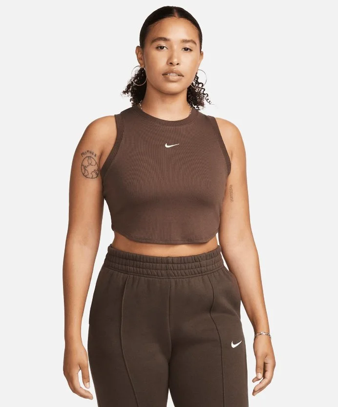 Resim Nike Sportswear Chill Knit Tight Cropped Mini-Rib Tank Top