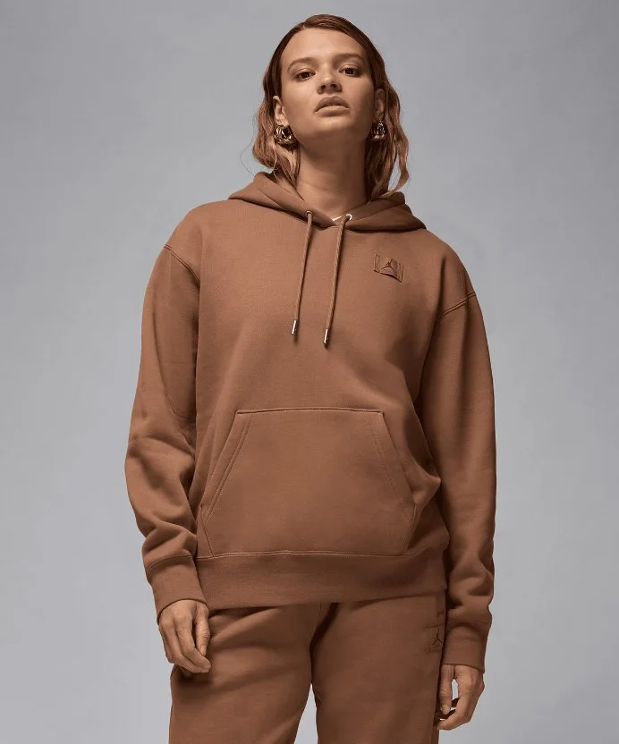 Resim Jordan Flight Fleece Satin Lined Pullover Hoodie