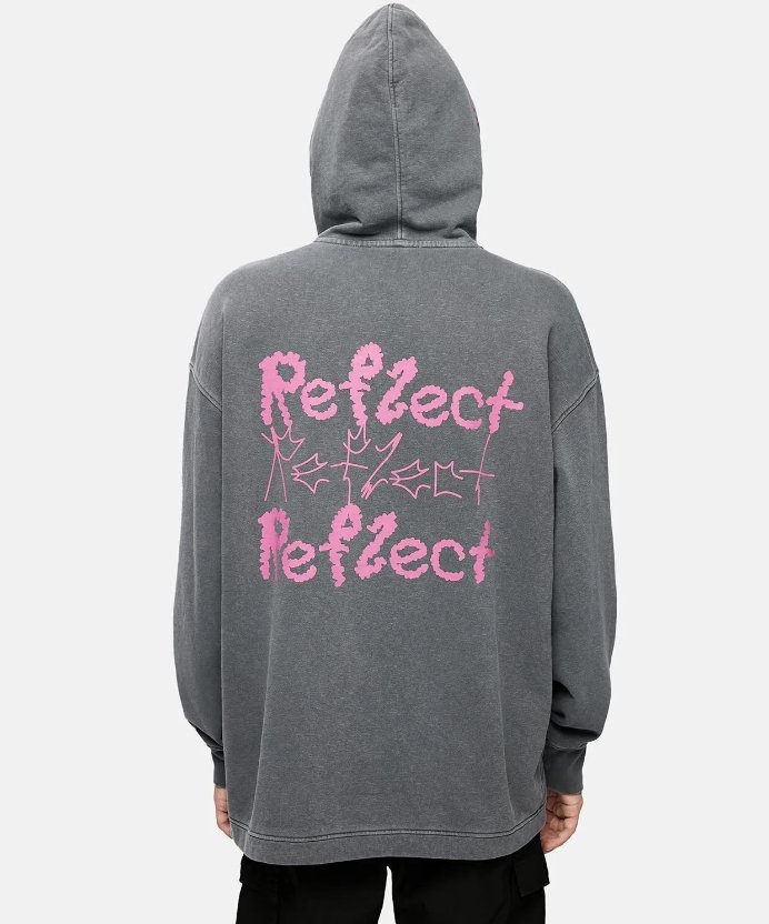 Resim Reflect Studio Logo Print Washed Oversize Hoodie